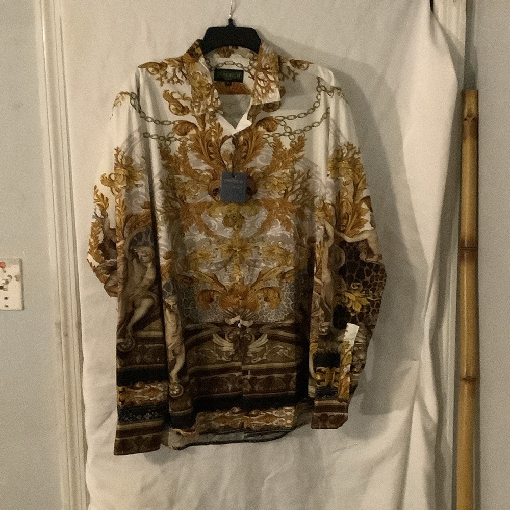Baroque Print Long Sleeve Shirt